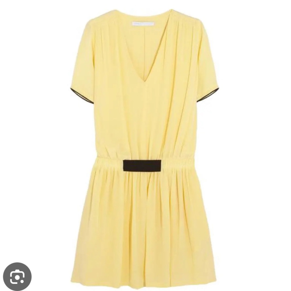 Victoria Beckham Yellow Flounce Skirt Mini Dress
